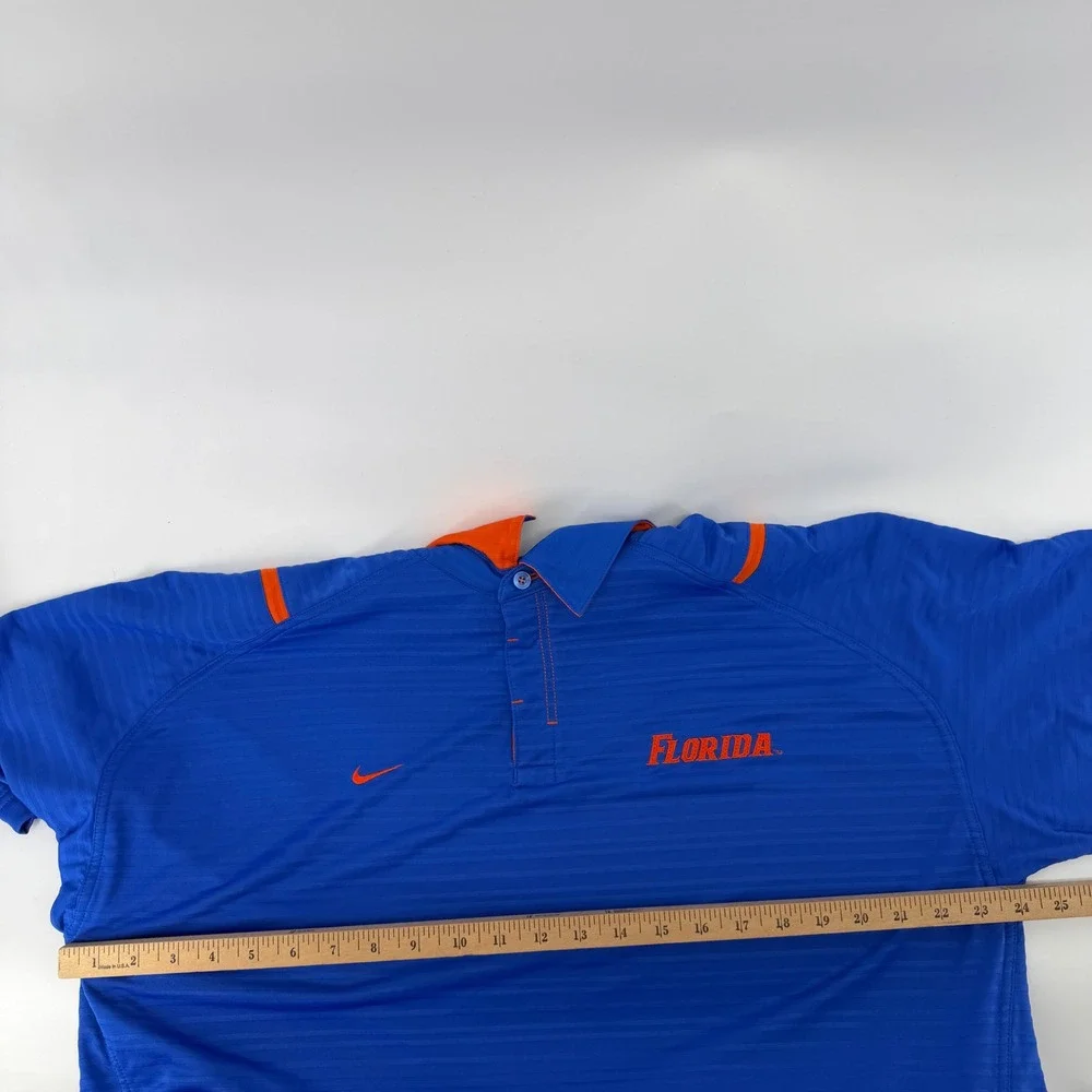 Nike Florida Gators Polo Shirt Mens XL Blue Orange Fit Dry Team NCAA Golf UF
